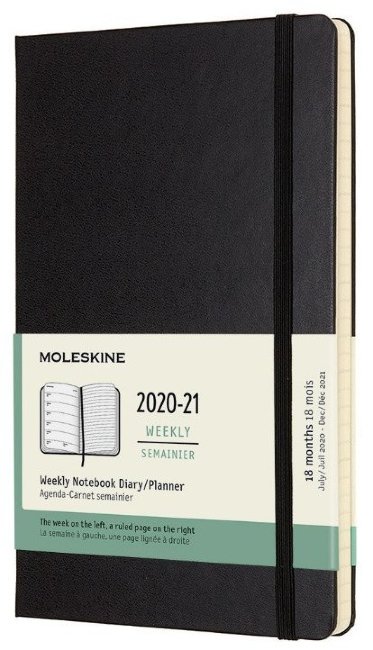 Еженедельник Moleskine ACADEMIC WKNT Large, датированный на 18 месяцев, черный Еженедельник Moleskine ACADEMIC WKNT Large, датированный на 18 месяцев, черный