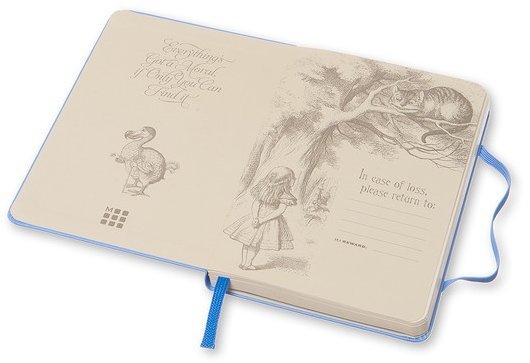 Блокнот Moleskine ALICE IN WONDERLAND POCKET Limited Edition, нелинованный, голубой