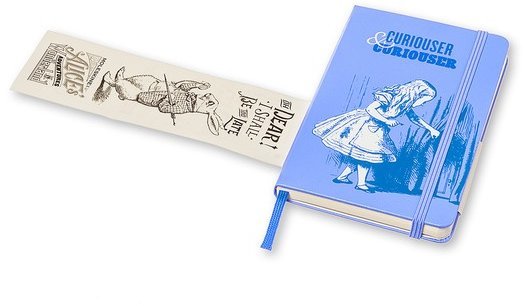 Блокнот Moleskine ALICE IN WONDERLAND POCKET Limited Edition, нелинованный, голубой