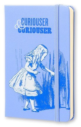 Блокнот Moleskine ALICE IN WONDERLAND POCKET Limited Edition, нелинованный, голубой