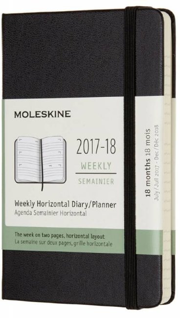 Еженедельник Moleskine ACADEMIC HORIZONTAL Pocket, датированный на 18 месяцев, черный Еженедельник Moleskine ACADEMIC HORIZONTAL Pocket, датированный на 18 месяцев, черный