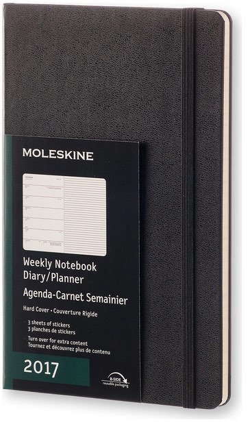 Еженедельник Moleskine CLASSIC WKNT LARGE, A5, черный