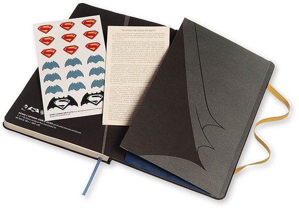 Блокнот Moleskine BATMAN VS SUPERMAN LARGE Limited Edition, линейка, черный (Batman)