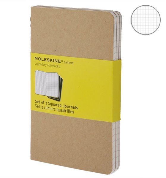 Блокнот Moleskine CAHIER JOURNAL POCKET, клетка, бежевый (3шт)