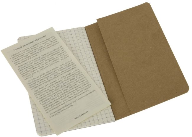 Блокнот Moleskine CAHIER JOURNAL POCKET, клетка, бежевый (3шт)