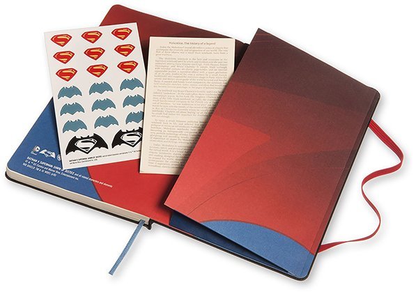 Блокнот Moleskine BATMAN VS SUPERMAN LARGE Limited Edition, линейка, черный (Superman)