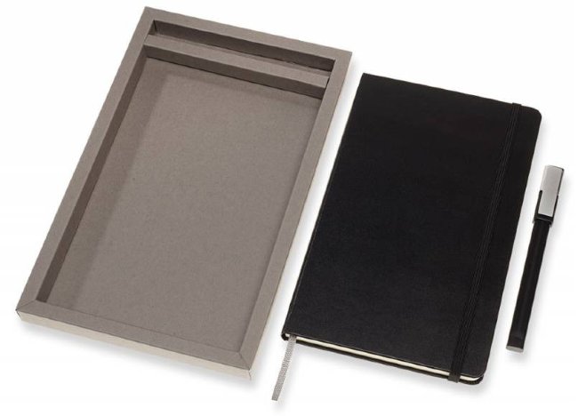Набор Moleskine BUNDLE VERTICAL Classic Large, блокнот и ручка, линейка, черный Набор Moleskine BUNDLE VERTICAL Classic Large, блокнот и ручка, линейка, черный