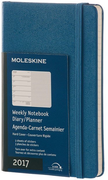 Еженедельник Moleskine CLASSIC WKNT POCKET, A6, синий стальной