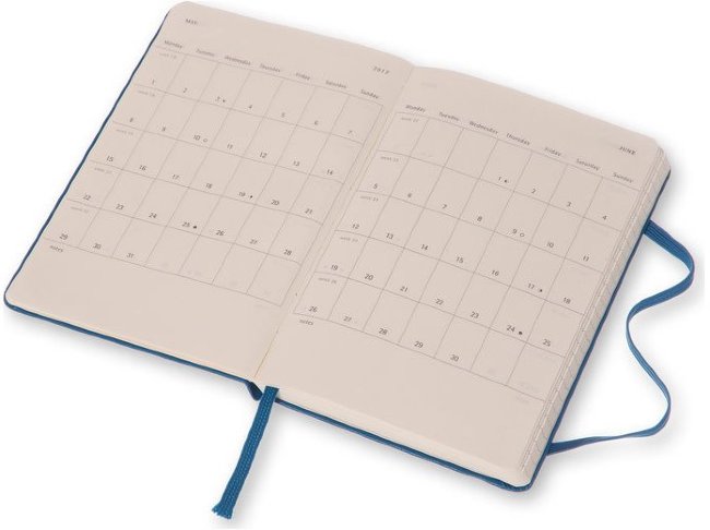 Еженедельник Moleskine CLASSIC WKNT POCKET, A6, синий стальной