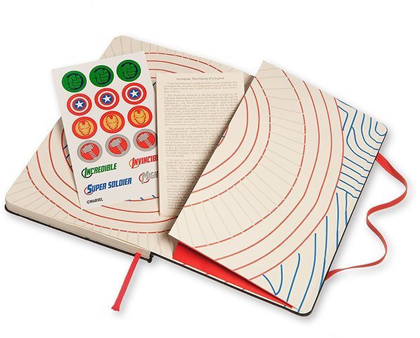 Блокнот Moleskine THE AVENGERS (Мстители) LARGE Limited Edition, линейка (Captain America)