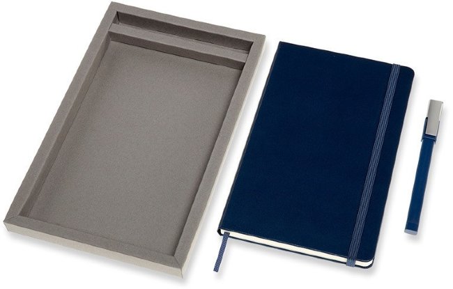 Набор Moleskine BUNDLE VERTICAL Classic Large, блокнот и ручка, линейка, синий