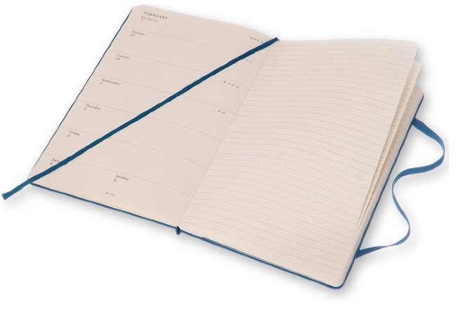 Еженедельник Moleskine CLASSIC WKNT LARGE, A5, синий стальной