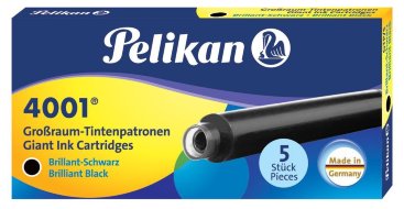 Картриджи с чернилами Pelikan INK 4001 GTP/5 Brilliant Black, бриллиантовый черный, 5 шт