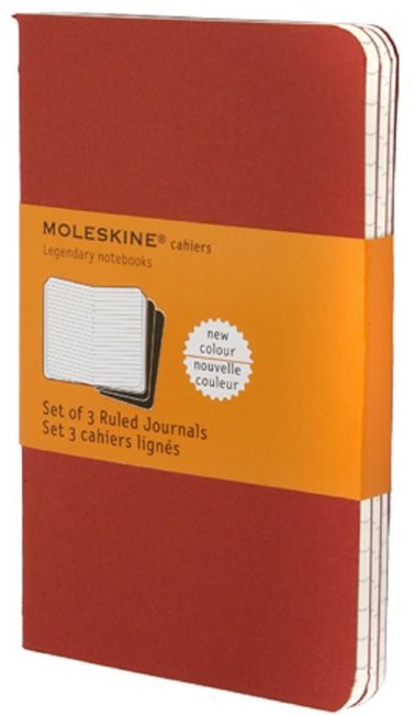 Блокнот Moleskine CAHIER JOURNAL POCKET, линейка, клюквенный (3шт)