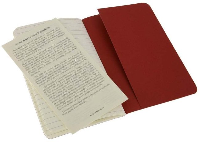 Блокнот Moleskine CAHIER JOURNAL POCKET, линейка, клюквенный (3шт)