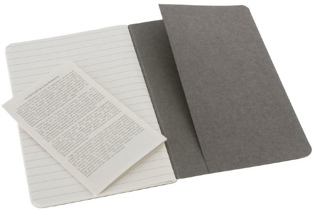 Блокнот Moleskine CAHIER JOURNAL POCKET, линейка, серый (3шт)