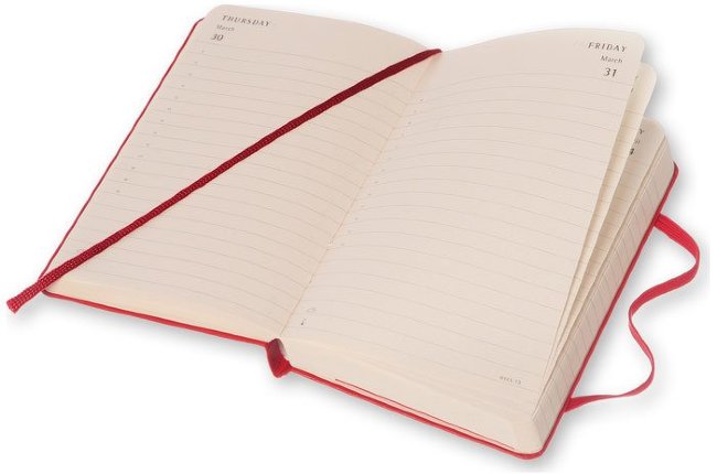 Ежедневник Moleskine CLASSIC DAILY POCKET, A6, красный