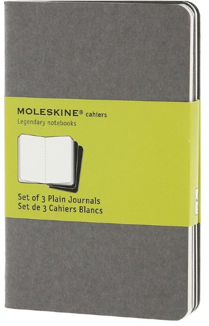 Блокнот Moleskine CAHIER JOURNAL POCKET, нелинованный, серый (3шт)