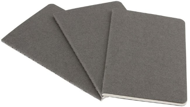 Блокнот Moleskine CAHIER JOURNAL POCKET, нелинованный, серый (3шт)