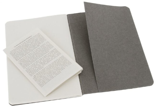 Блокнот Moleskine CAHIER JOURNAL POCKET, нелинованный, серый (3шт)