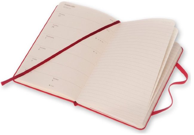 Еженедельник Moleskine CLASSIC WKNT POCKET, A6, красный