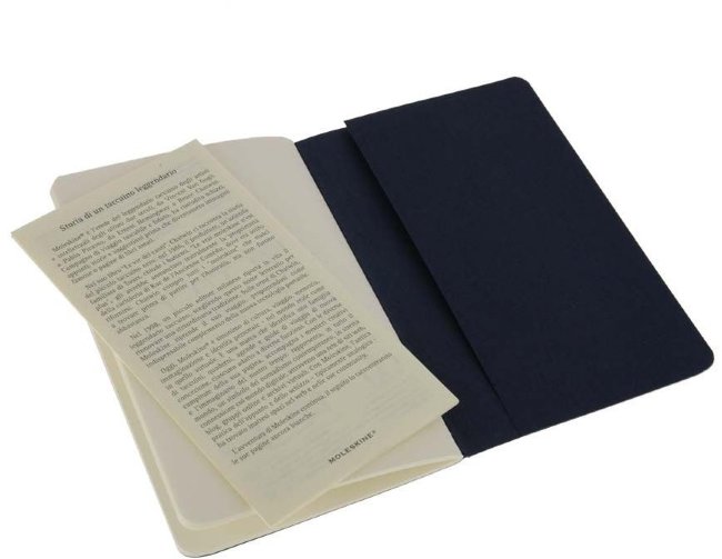 Блокнот Moleskine CAHIER JOURNAL POCKET, нелинованный, синий индиго (3шт)