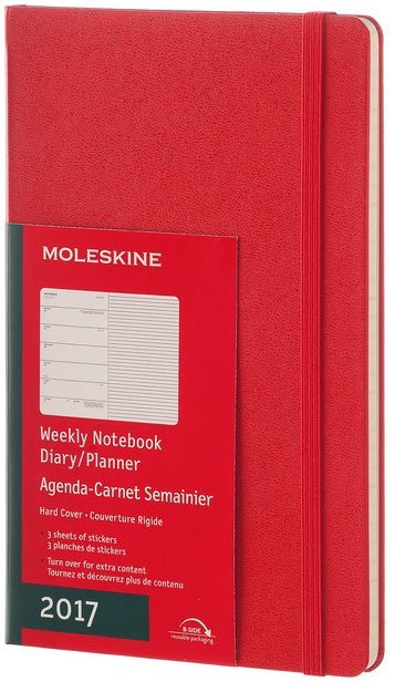 Еженедельник Moleskine CLASSIC WKNT LARGE, A5, красный