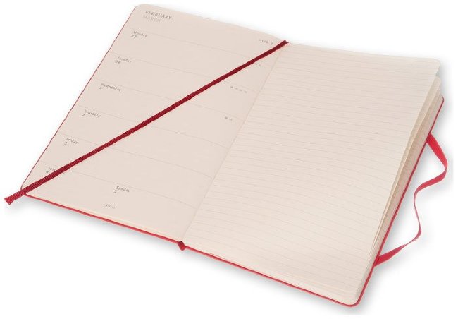 Еженедельник Moleskine CLASSIC WKNT LARGE, A5, красный