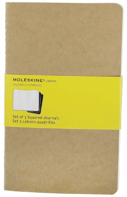 Блокнот Moleskine CAHIER JOURNAL LARGE, клетка, бежевый (3шт)