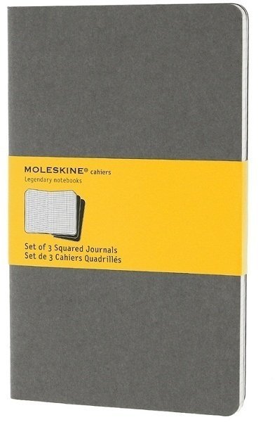Блокнот Moleskine CAHIER JOURNAL LARGE, клетка, серый (3шт)