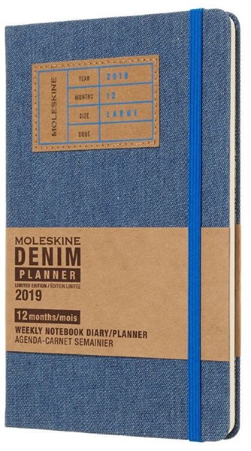 Еженедельник Moleskine Limited Edition DENIM WKNT Large, синий Еженедельник Moleskine Limited Edition DENIM WKNT Large, синий