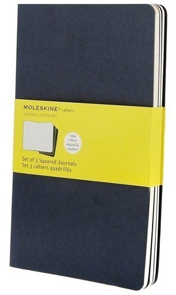 Блокнот Moleskine CAHIER JOURNAL LARGE, клетка, синий индиго (3шт)