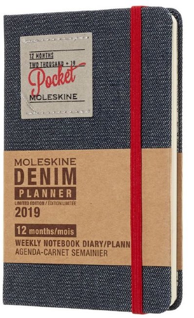 Еженедельник Moleskine Limited Edition DENIM WKNT Pocket, черный Еженедельник Moleskine Limited Edition DENIM WKNT Pocket, черный