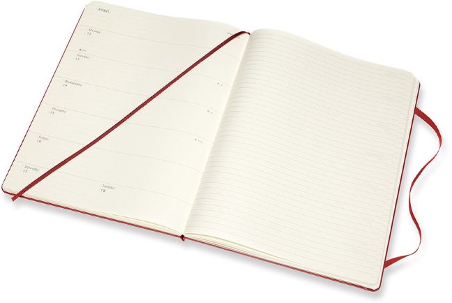 Еженедельник Moleskine CLASSIC WKNT XL 190х250мм 144стр. красный
