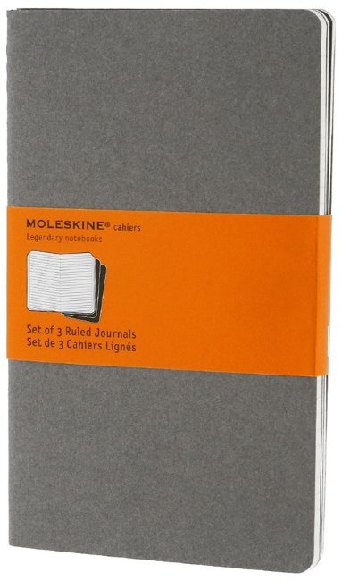 Блокнот Moleskine CAHIER JOURNAL LARGE, линейка, серый (3шт)