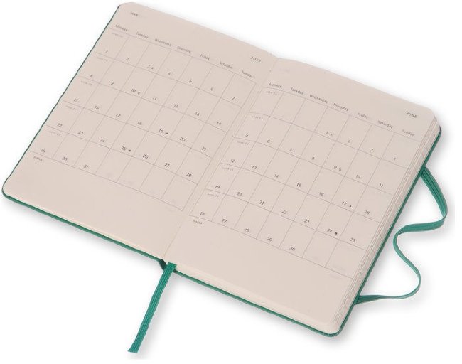 Еженедельник Moleskine CLASSIC WKNT POCKET, A6, зеленый малахит