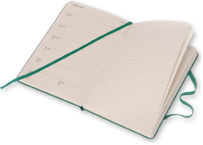 Еженедельник Moleskine CLASSIC WKNT POCKET, A6, зеленый малахит