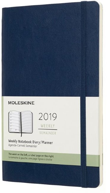 Еженедельник Moleskine CLASSIC SOFT WKNT Large, синий сапфир