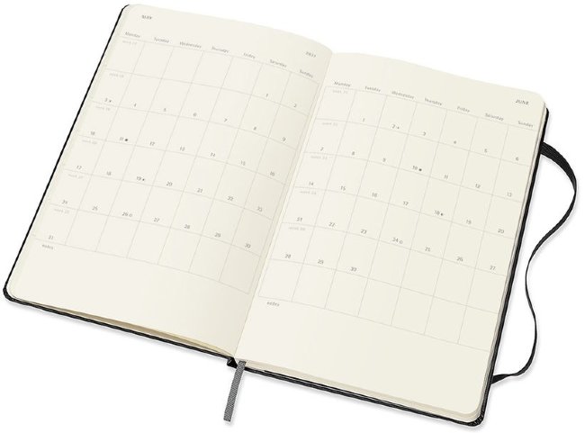 Еженедельник Moleskine CLASSIC WKLY VERTICAL Large 130х210мм 144стр. черный Еженедельник Moleskine CLASSIC WKLY VERTICAL Large 130х210мм 144стр. черный