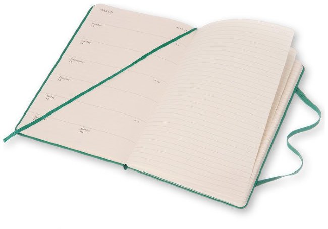 Еженедельник Moleskine CLASSIC WKNT LARGE, A5, зеленый малахит