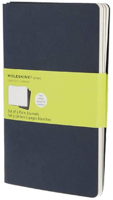 Блокнот Moleskine CAHIER JOURNAL LARGE, нелинованный, синий индиго (3шт)