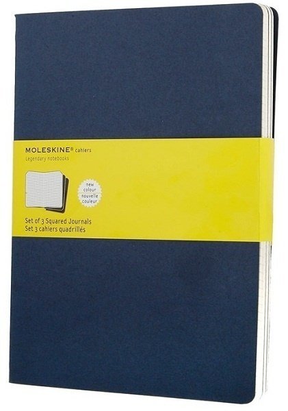 Блокнот Moleskine CAHIER JOURNAL XLarge, клетка, синий индиго (3шт)