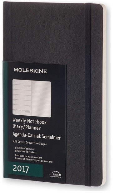 Еженедельник Moleskine CLASSIC WKNT LARGE SOFT, A5, черный