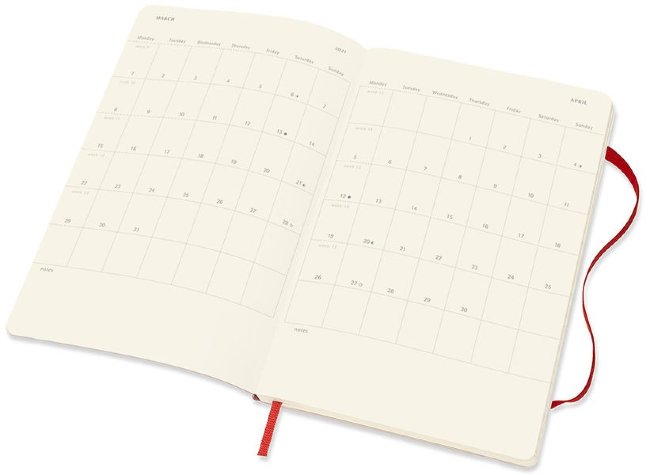 Еженедельник Moleskine CLASSIC SOFT WKNT Large 130х210мм 144стр. мягкая обложка красный