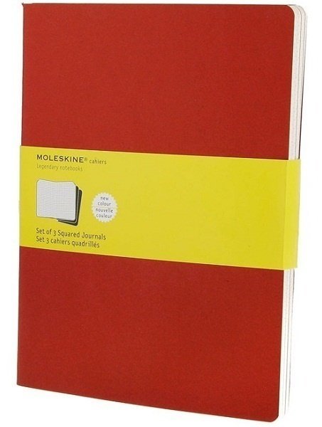 Блокнот Moleskine CAHIER JOURNAL XLarge, клетка, клюквенный (3шт)