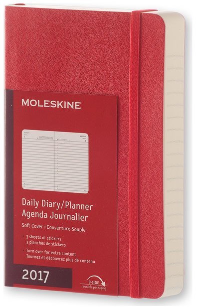 Ежедневник Moleskine CLASSIC DAILY POCKET SOFT, A6, красный