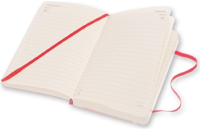 Ежедневник Moleskine CLASSIC DAILY POCKET SOFT, A6, красный
