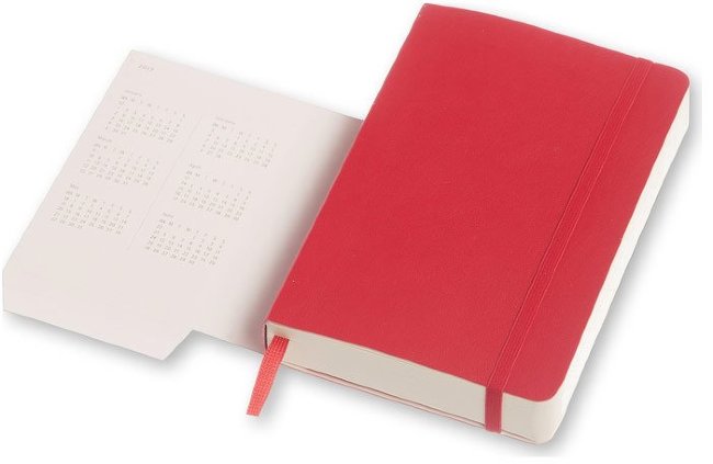 Ежедневник Moleskine CLASSIC DAILY POCKET SOFT, A6, красный