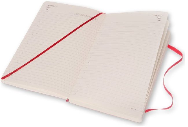 Ежедневник Moleskine CLASSIC DAILY LARGE SOFT, A5, красный Ежедневник Moleskine CLASSIC DAILY LARGE SOFT, A5, красный