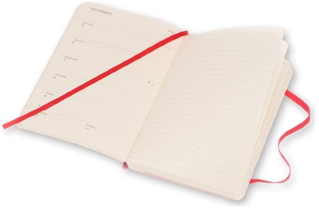Еженедельник Moleskine CLASSIC WKNT POCKET SOFT, A6, красный